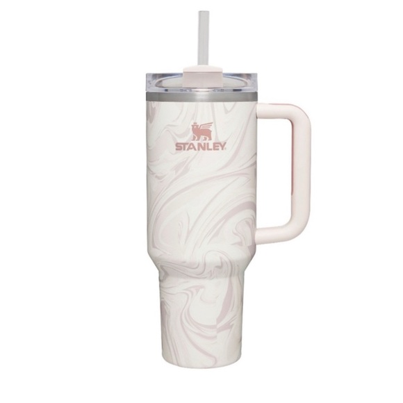 🩷NWOT🩷 Stanley 40 oz Quencher H2.0 Tumbler Rose Quartz Swirl Bundle - Picture 1 of 12